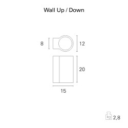 Pan Davon Uplight/Downlight Lampada da Parete per Esterno