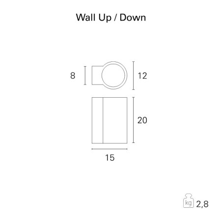 Pan Davon Uplight/Downlight Lampada da Parete per Esterno