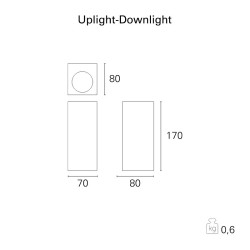 Pan Mark Uplight/Downlight Lampada da Parete per Esterno