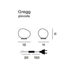 Foscarini Gregg Lampada da Tavolo Piccola Oro/Bianco con Dimmer