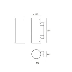 Artemide Calumet Lampada da Parete per Esterno
