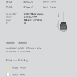 Sikrea Royal Lampada a Sospensione