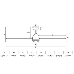 Faro POROS L LED Ventilatore da Soffitto