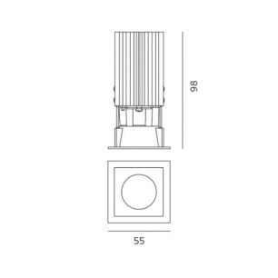 Artemide Everything 55 Fisso 8,5 W Faretto da Incasso