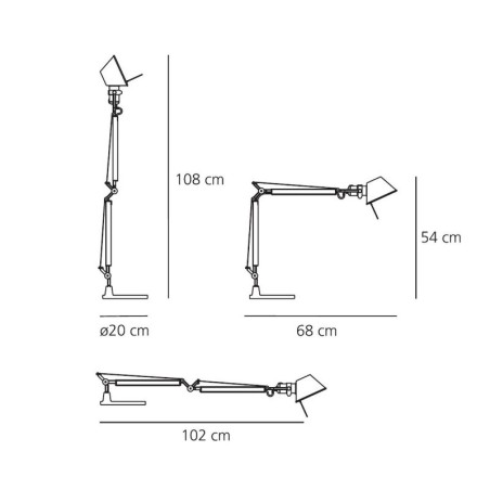 Artemide Tolomeo Mini LED Alluminio Lampada da Tavolo Offerta