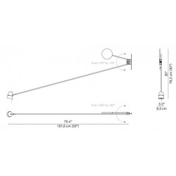Luceplan Counterbalance Rosso Lampada da Parete
