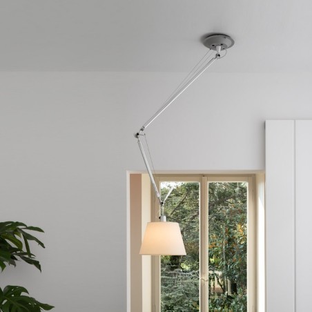 Tolomeo Off center Parchment paper Suspension lamp
