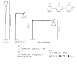 Artemide Tolomeo Mega LED Nero ø 42 Lampada da Terra Offerta